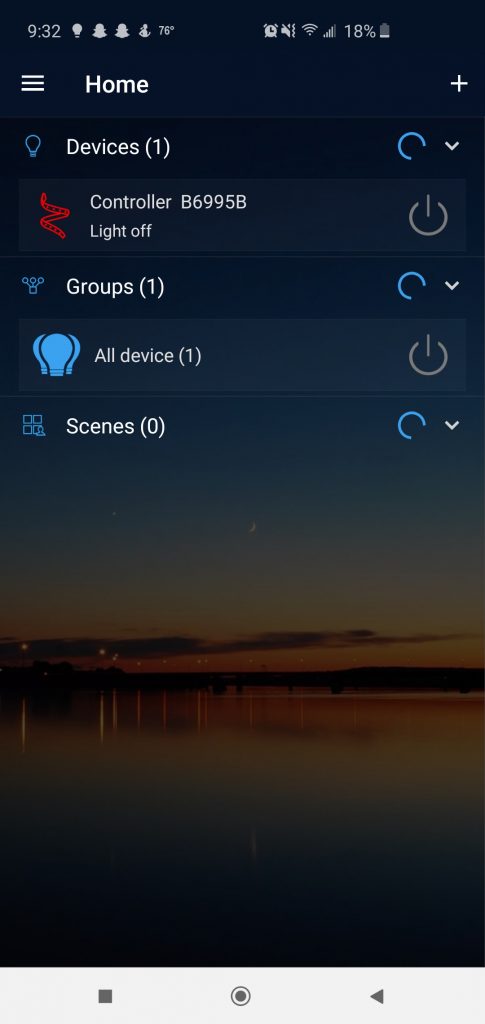 Magic Home App Devices Page for Nexlux LED Lights Review