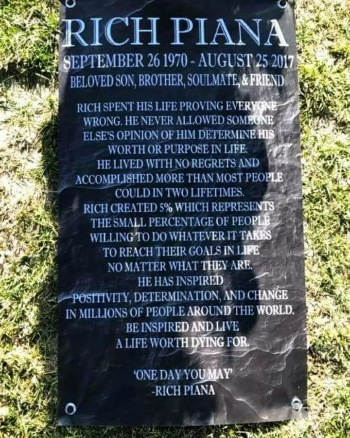 The Rich Piana Funeral and his beautiful gravestone representing the way he inspired the world.