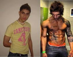 Zyzz Transformation Picture. On the left is his World of Warcraft days, on the right is his shredded days.