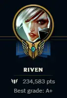 I know the best riven skins,
250k mastery :(