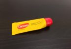 Carmex Lip balm Review, the front of the carmex tube.