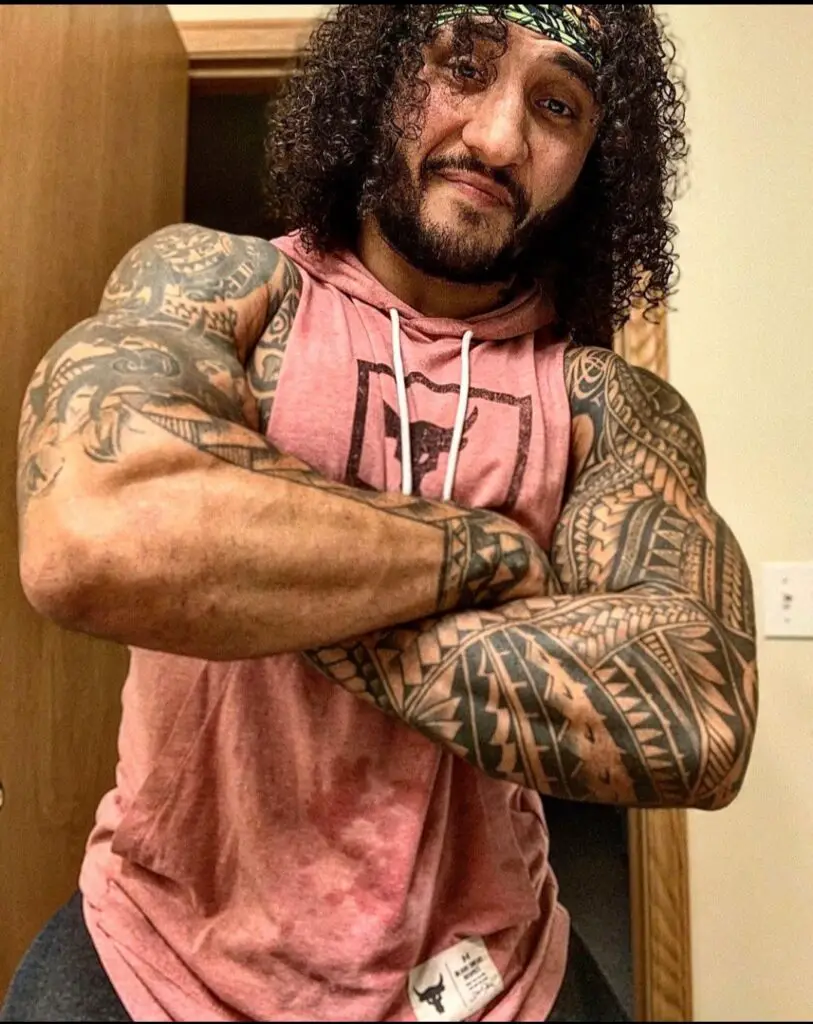 What Happens To Tattoos When You Gain Muscle? Pictured is bodybuilder, professional rugby player Trey.